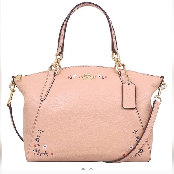 Coach Handbags - COACH Kelsey leather satchel with floral design